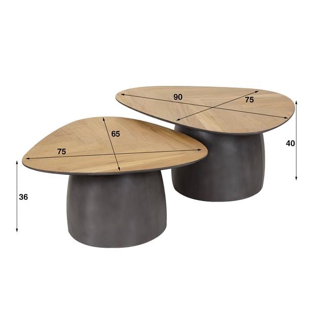 Les dimensions du table basse pied métal
