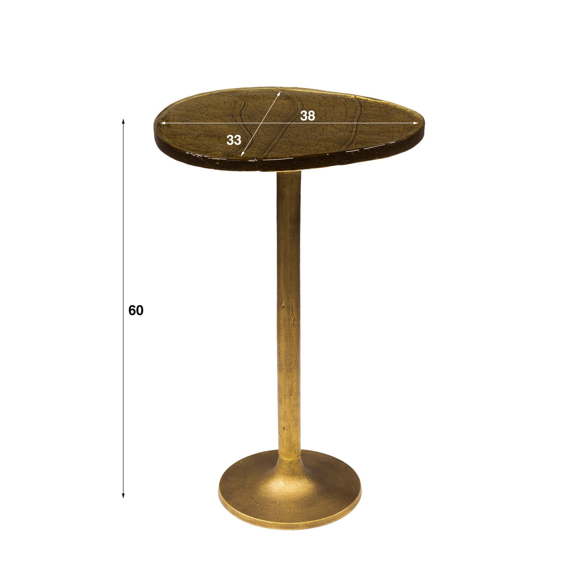 Table D&#39;Appoint Verre Et Metal L Dimensions