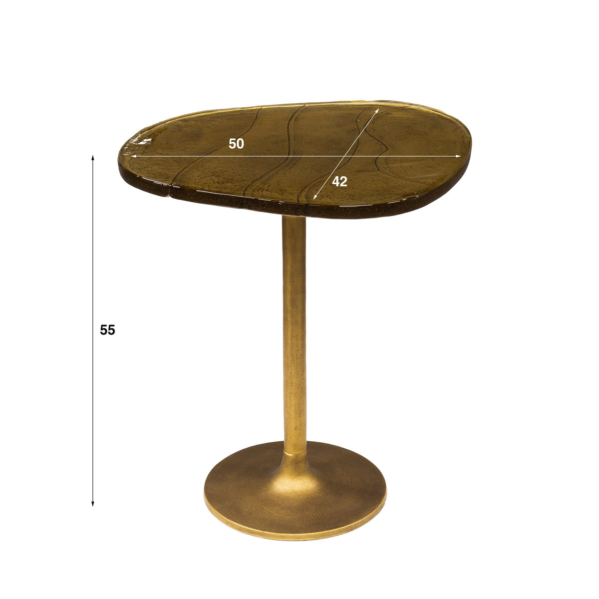 Table D&#39;Appoint Verre Et Metal M Dimensions