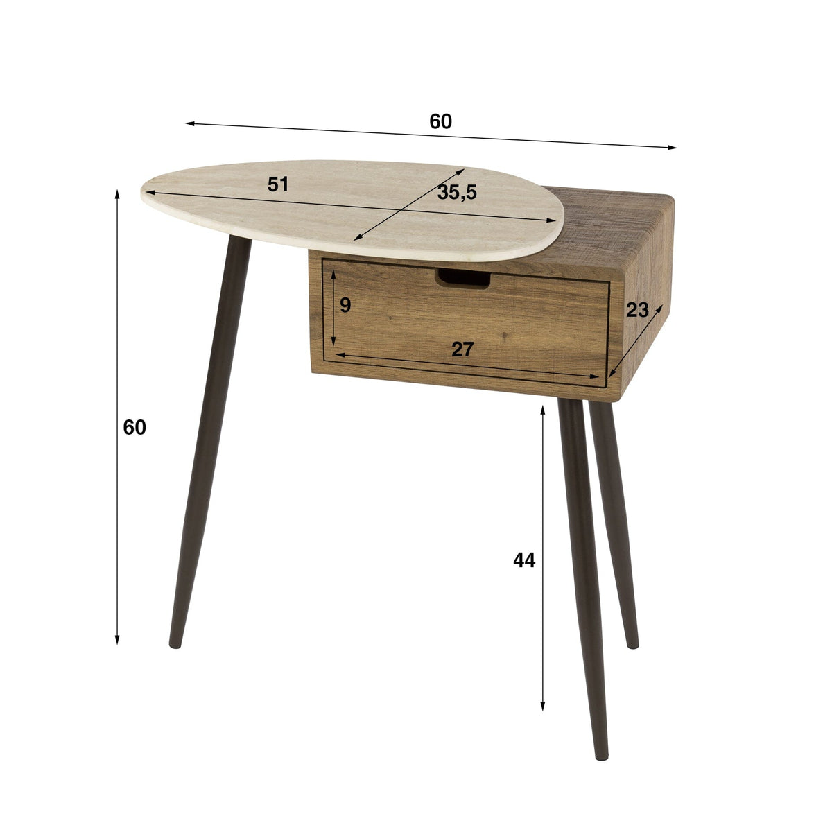 Table De Chevet Design En Bois Dimensions
