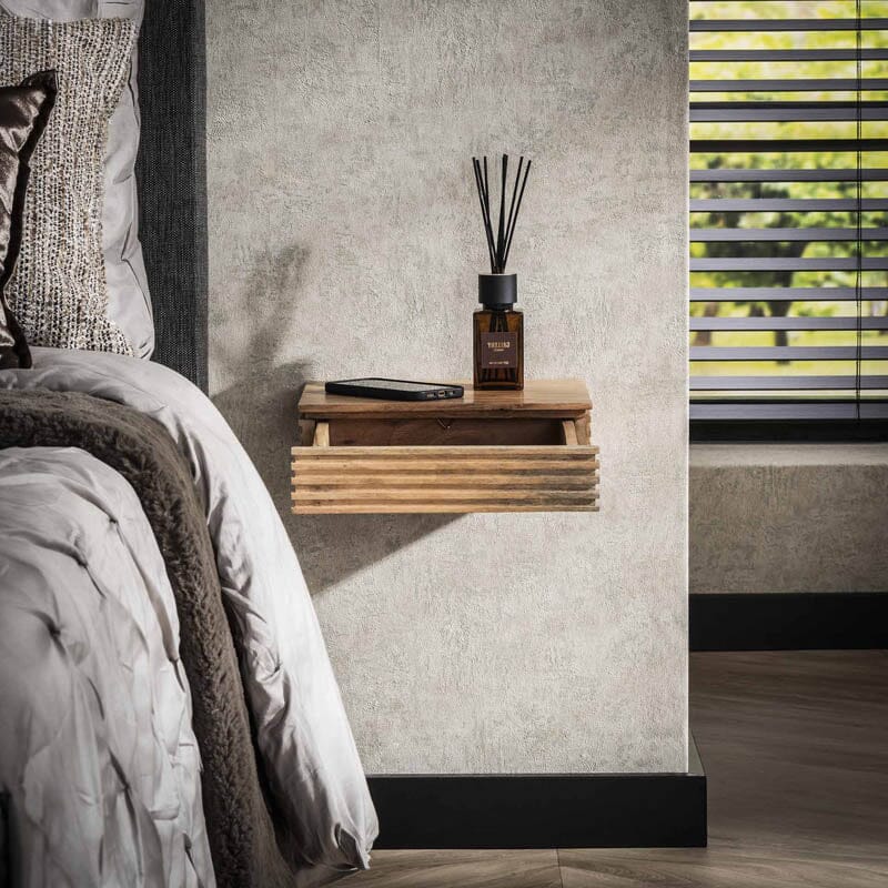 Table De Chevet Suspendue Tiroir Ouvert 