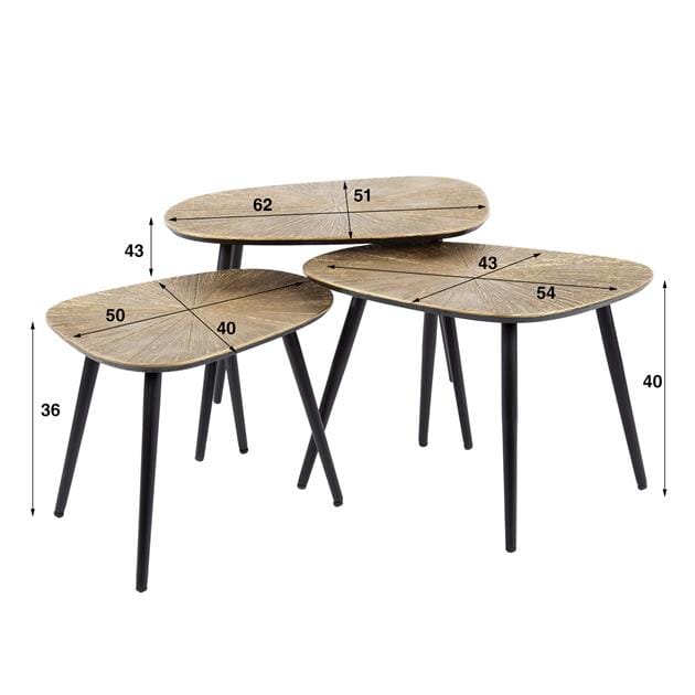 Table Gigogne 3 Pieces Dimensions