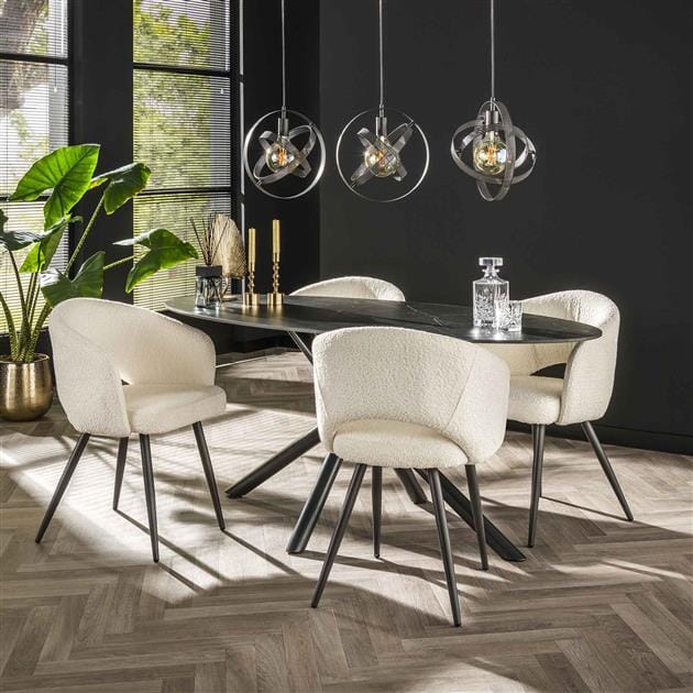 Image de la table de salle à manger céramique vue de dessus.