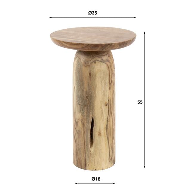 Table d&#39;Appoint Acacia Massif XL Dimensions