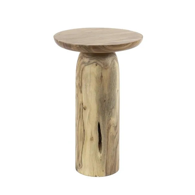 Table d&#39;Appoint Acacia Massif XL Fond Blanc