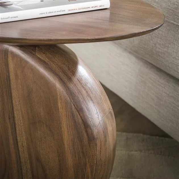 Table d&#39;Appoint Bois Acacia Massif Details