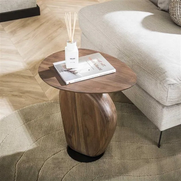 Table d&#39;Appoint Bois Acacia Massif Vue Dessus