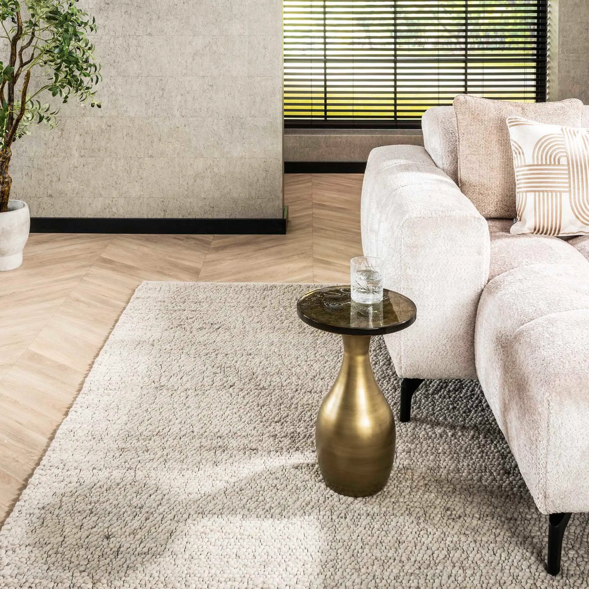 Table d&#39;Appoint En Verre Doree S