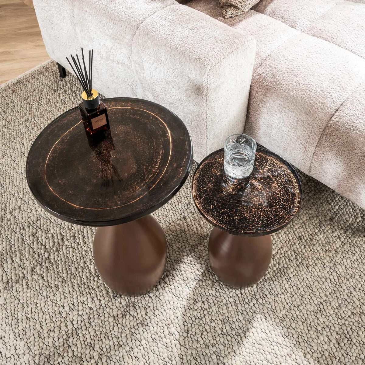 Table d&#39;Appoint En Verre Vue Dessus