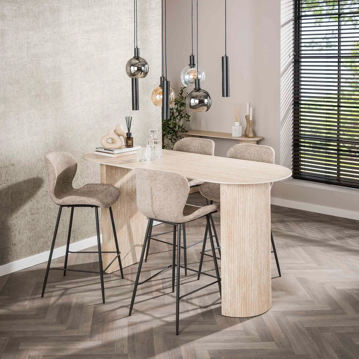 Table de Bar Céramique 4 Chaises