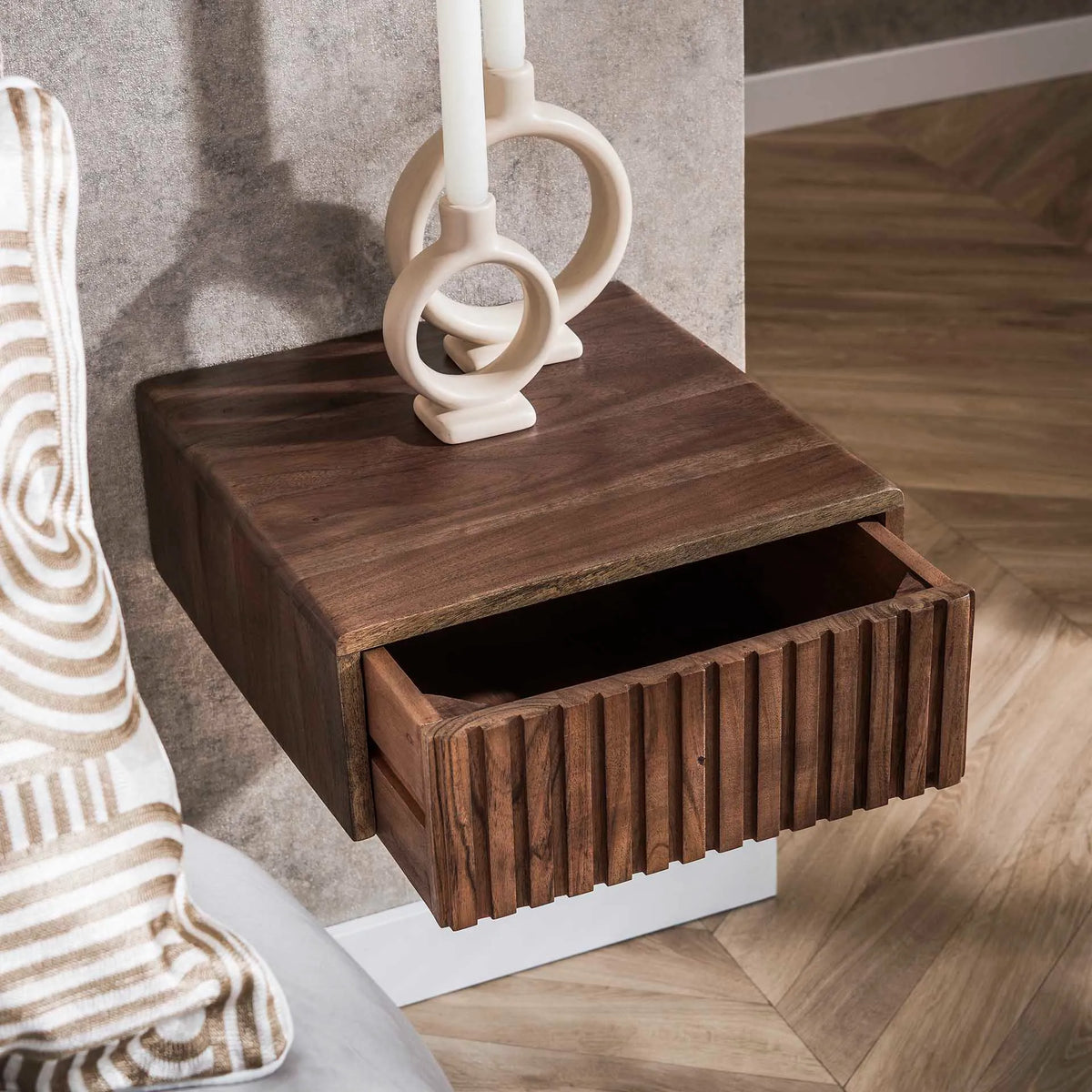 Table de Chevet Acacia Suspendu Details