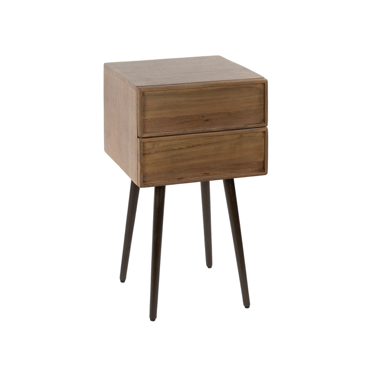 Table de Chevet Bois Acacia Fond Blanc