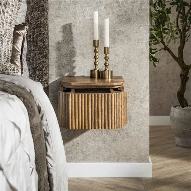 Table de Chevet Bois Suspendue Tiroir