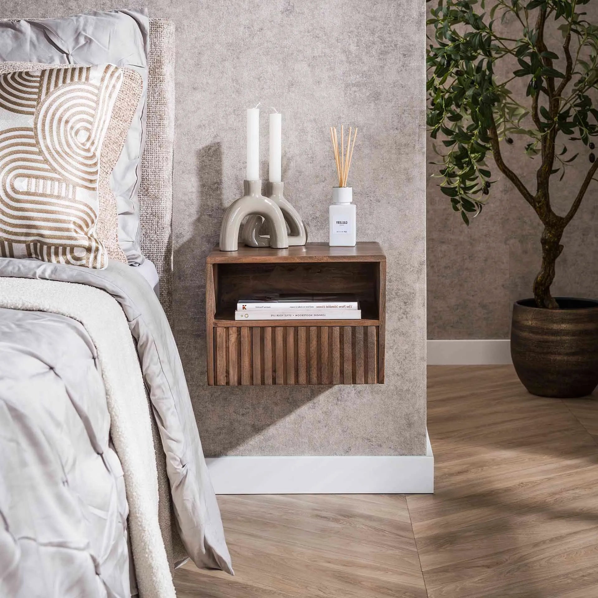 Table de Chevet En Acacia Massif