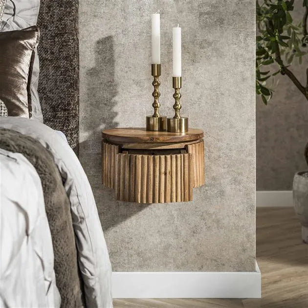 Table de Chevet Ronde Suspendu Tiroir