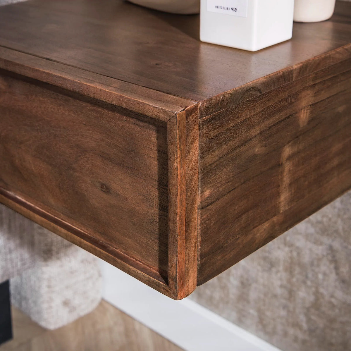 Table de Chevet Suspendue Bois Details