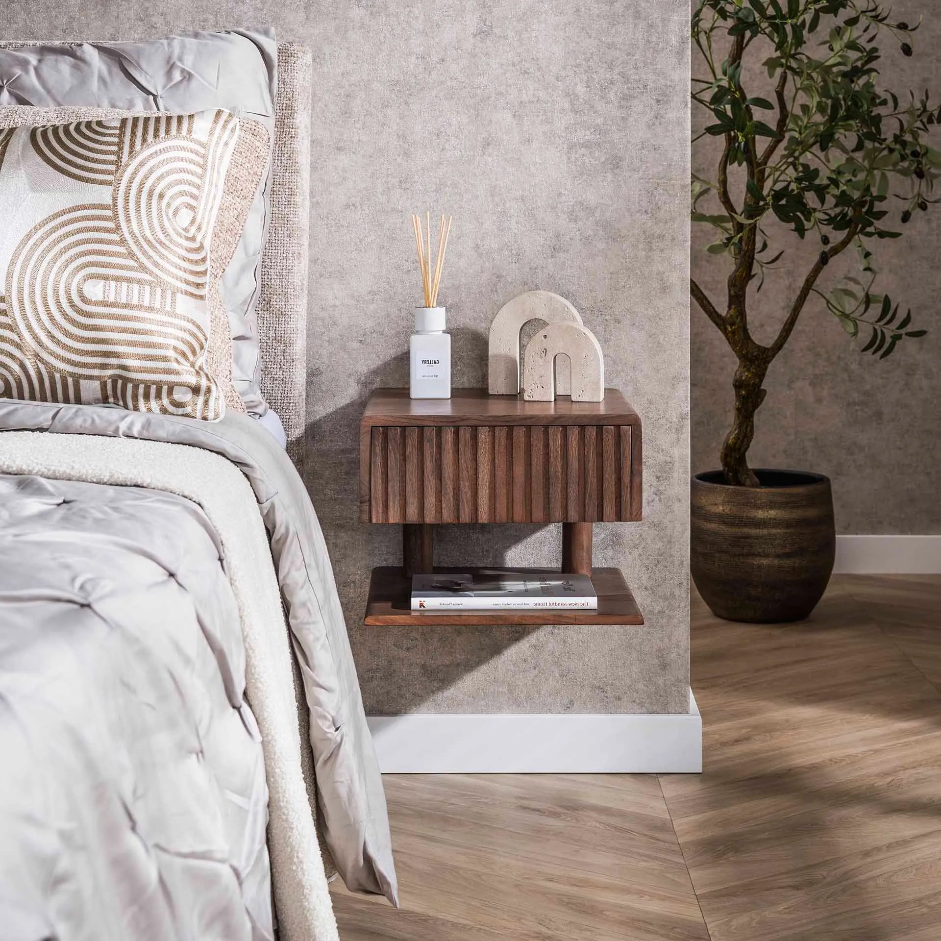 Table de Chevet Suspendue en Acacia