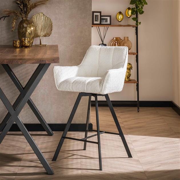 Tabouret De Bar Tissu Blanc
