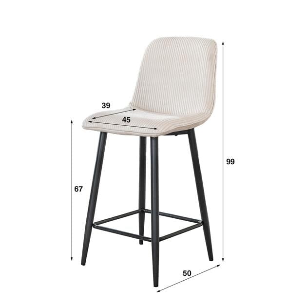 Tabouret de Bar Metal Blanc Dimensions