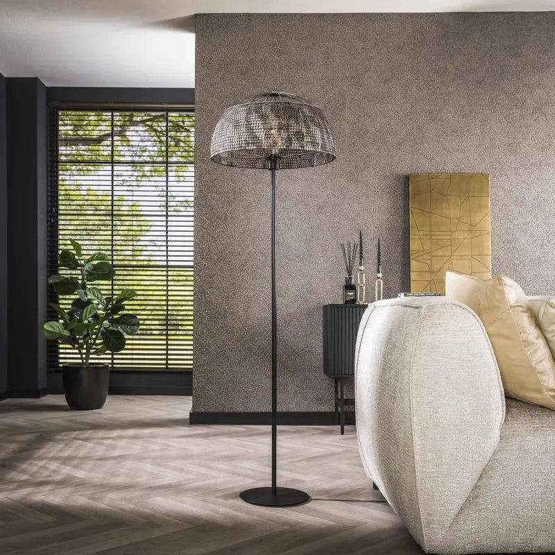 Grand Lampadaire salon  en Métal Brûlé