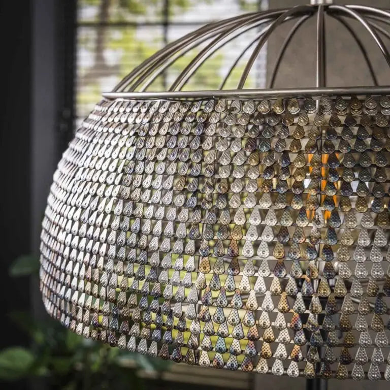 abat jour grand lamapdaire salon en Métal Brûlé