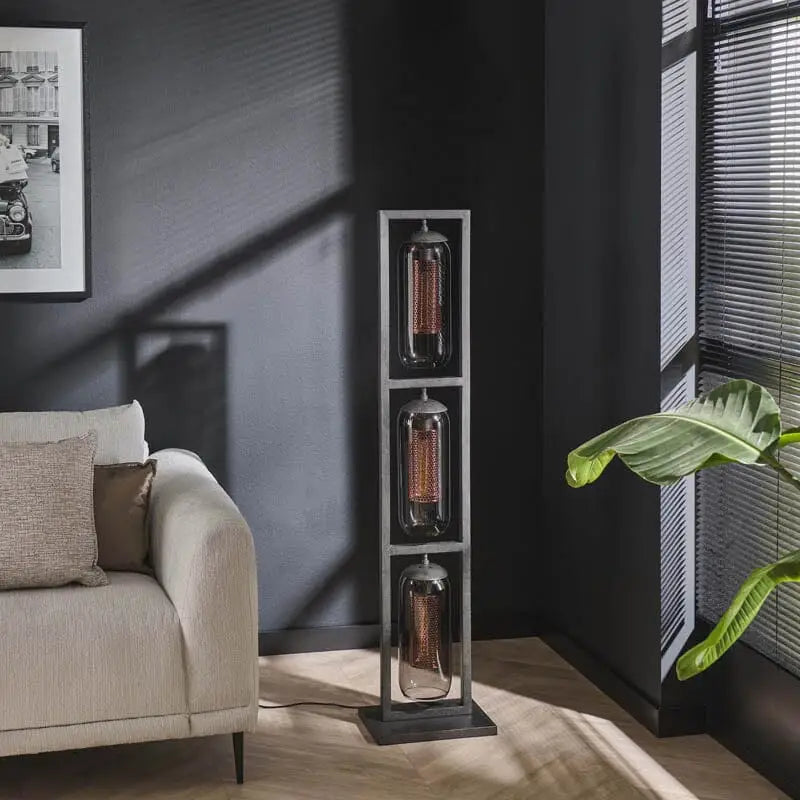 Lampadaire Industriel Salon Verre Fume