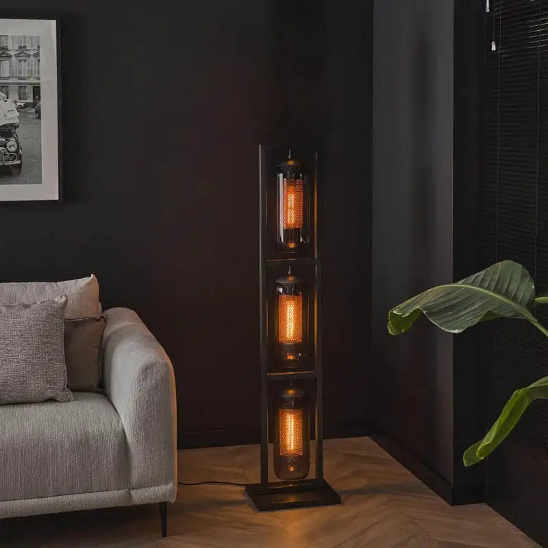 Lampadaire Industriel Salon Verre Fumé