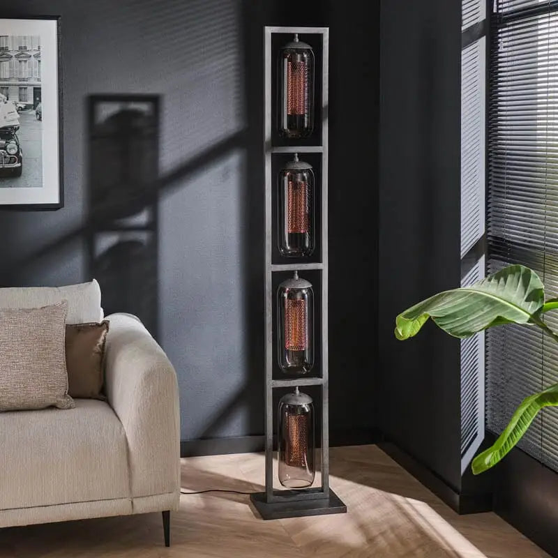 Lampe sur Pied Verre Fumé 4 Lampe