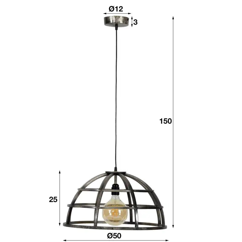 Suspension Industriel Métal Demi Cage large 50 cm lyadesign 