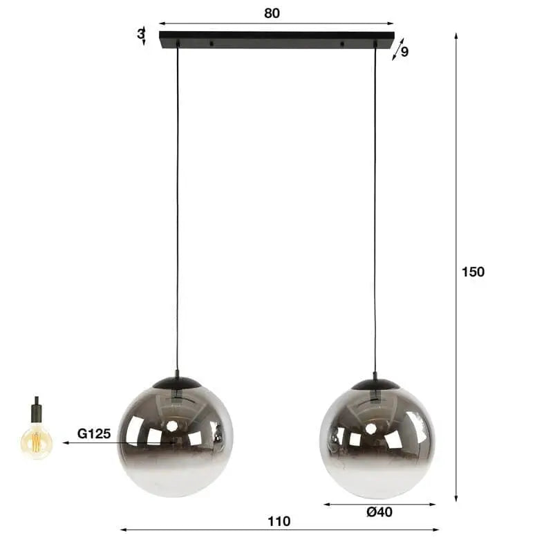 Les dimensions de Lustre Suspension