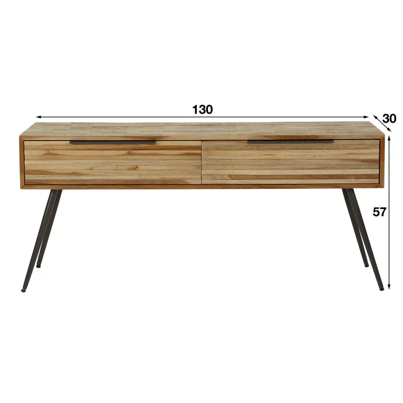 Meuble TV Industriel Bois De Teck Recyclé lyadesign 