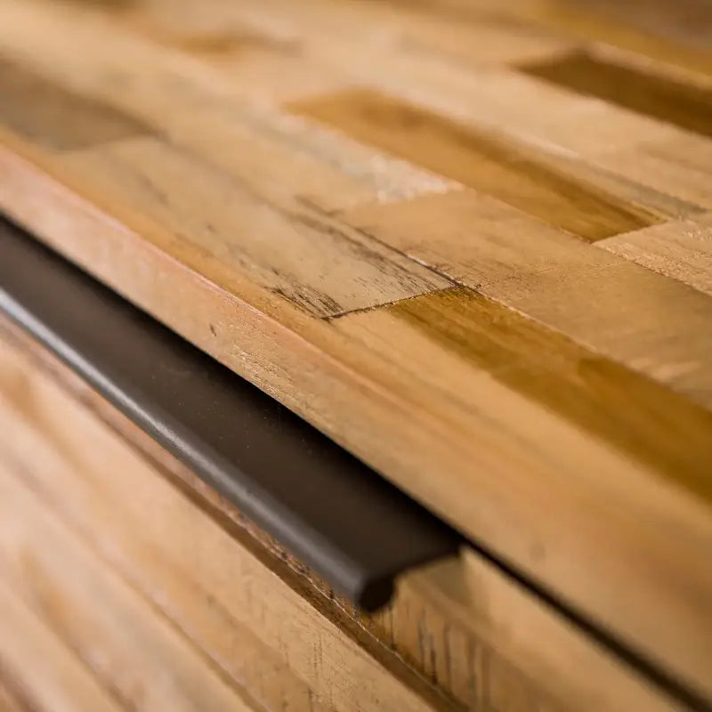 Meuble TV Industriel Bois De Teck Recyclé lyadesign 