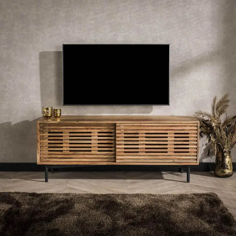 Meuble TV En Bois Acacia 2 Portes