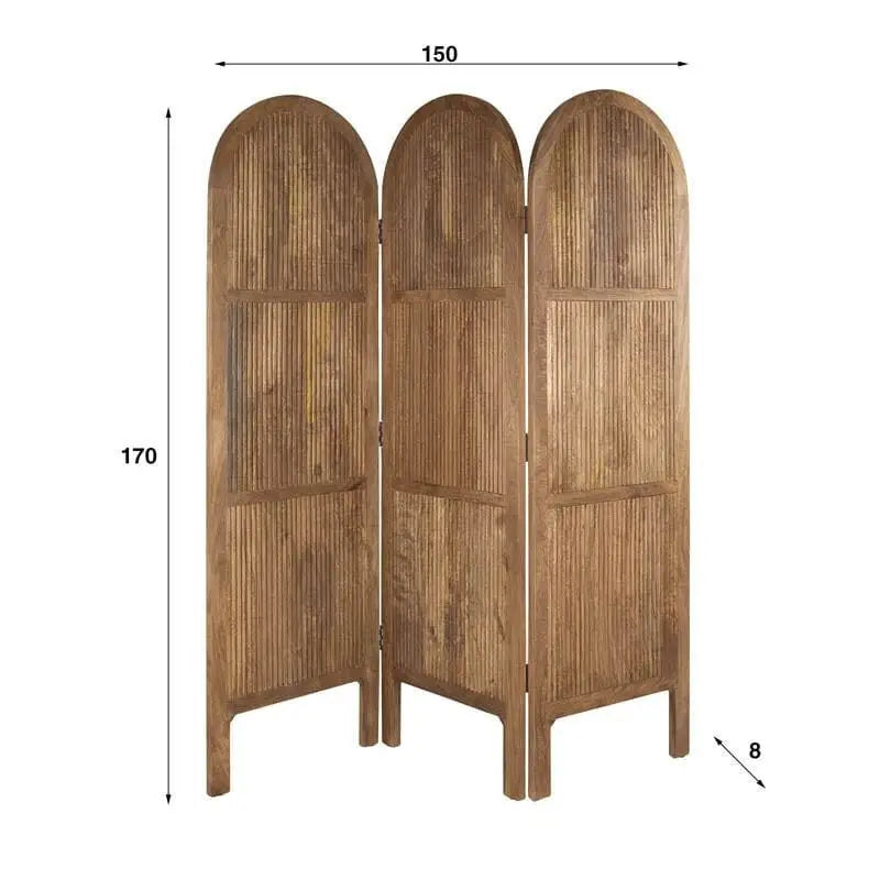 Paravent bois de manguier utilisé pour créer un coin intime