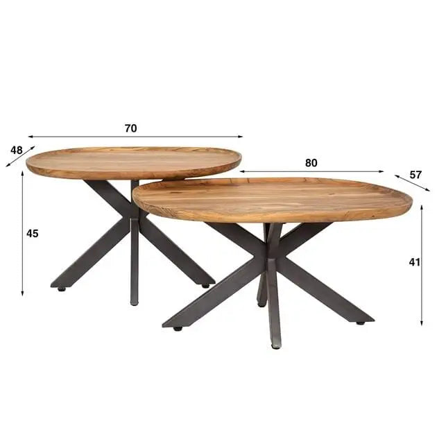 Petite table appoint avec pieds araignée et design unique.