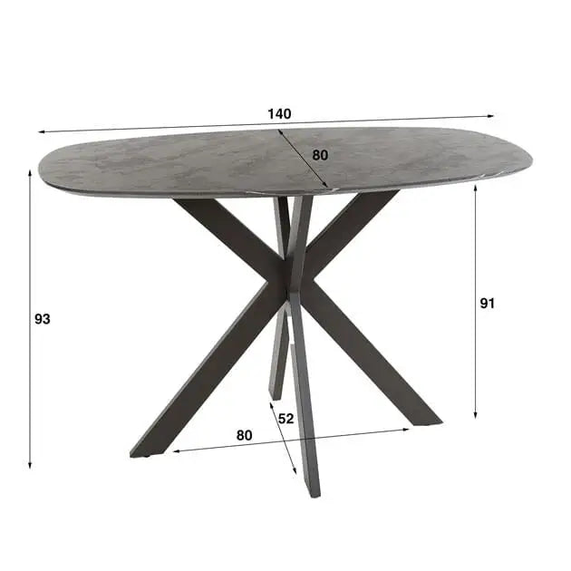 Table haute élégante avec un plateau en bois clair et des pieds en métal noir.