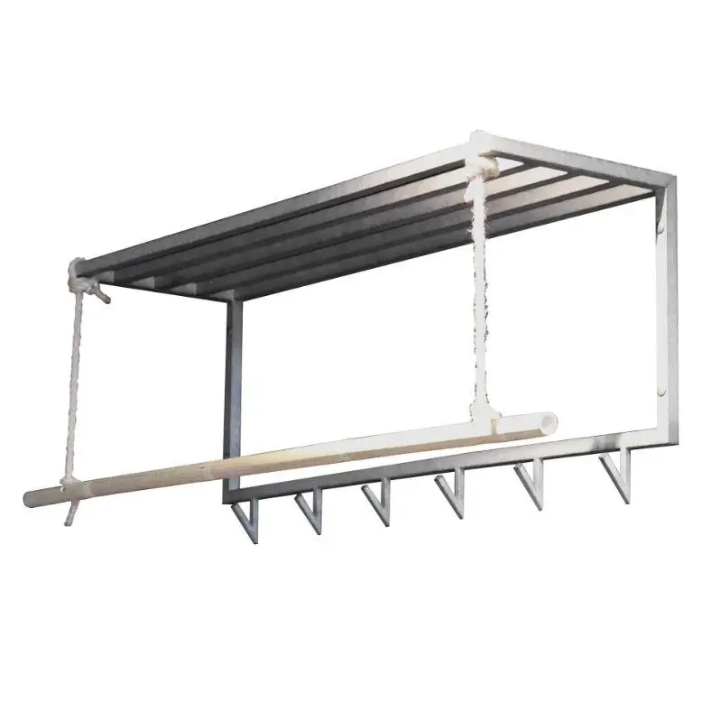 Porte manteau industriel métal bambou avec tringle lyadesign 