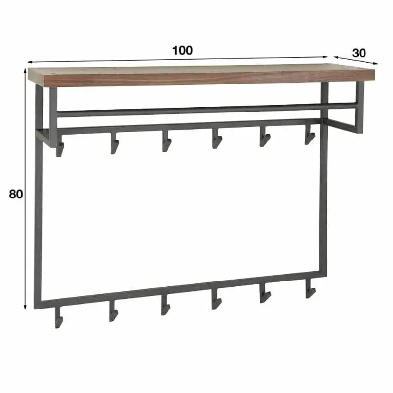 Porte - Manteau Mural Industriel 12 Crochets