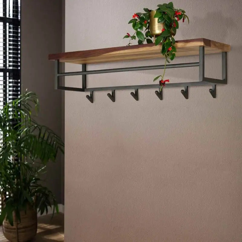 Porte - manteau mural industriel 6 Crochets