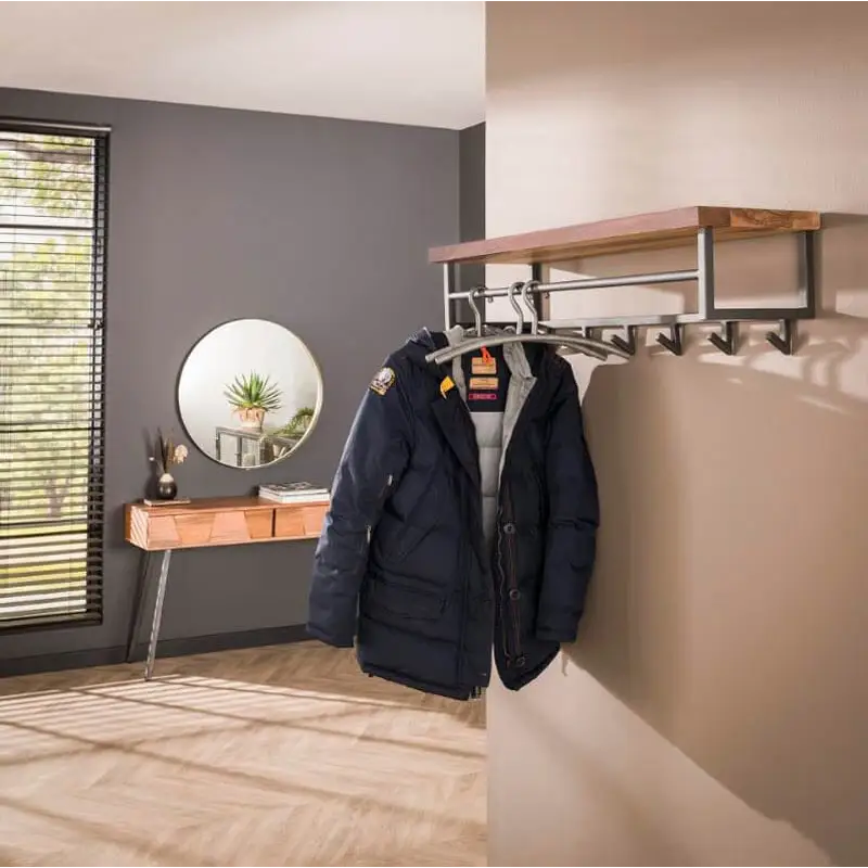 Porte-manteau mural industriel 6 Crochets