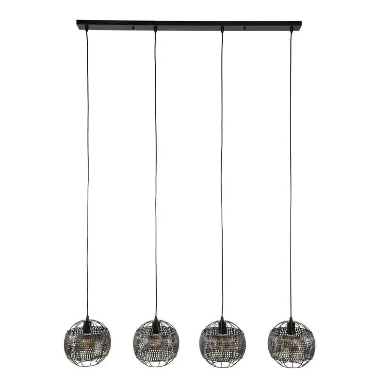 Installation flexible: illustration des abat-jours réglables en hauteur jusqu'à 150 cm, offrant une personnalisation de l'éclairage.