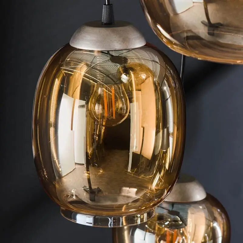 Abat-jour multicolore de la Suspension en Verre Coloré à 5 Lampes