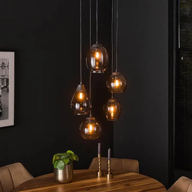 Suspension En Verre Colore 5 Lampes : L&#39;Eclat Que Votre Maison Merite