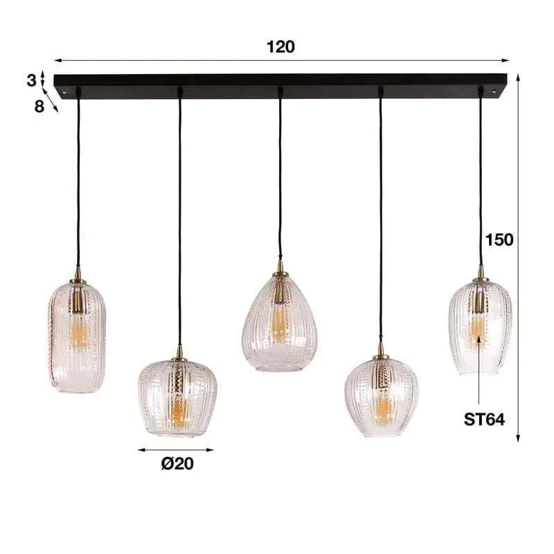Les Dimensions de Suspension Luminaire En Verre