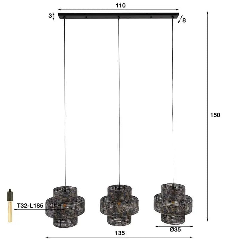 Les dimensions du Suspension Luminaire Industriel 