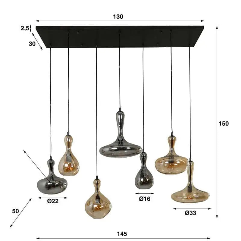 Suspension Luminaire Verre Carafe dimensions