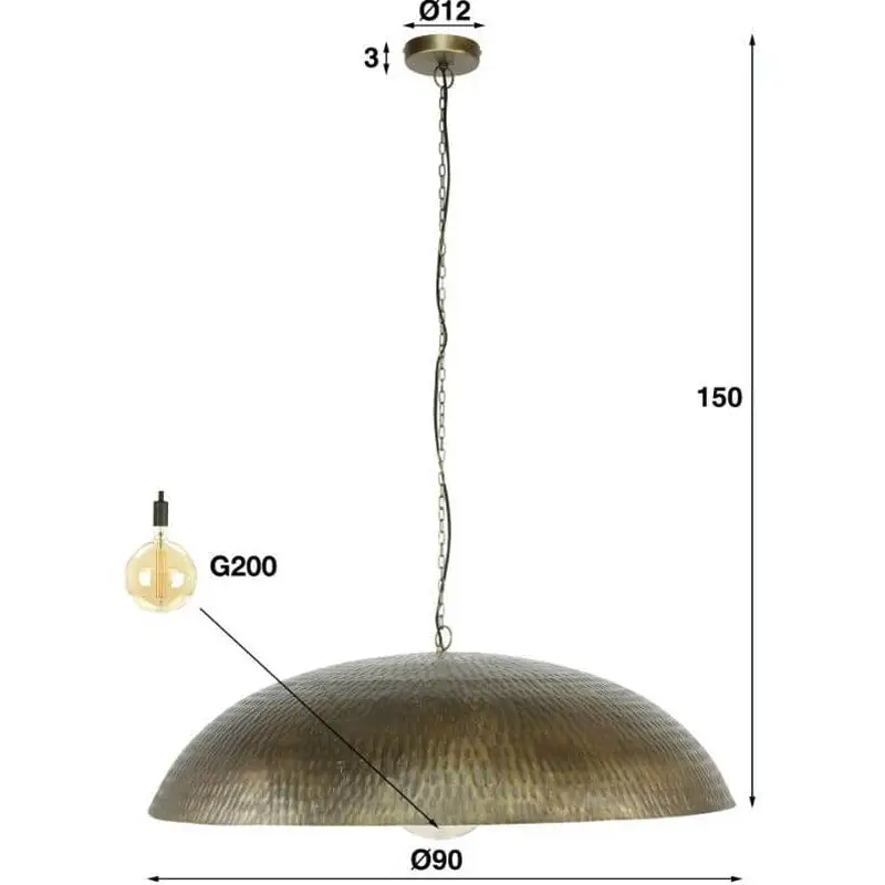 Suspension Metal Doré