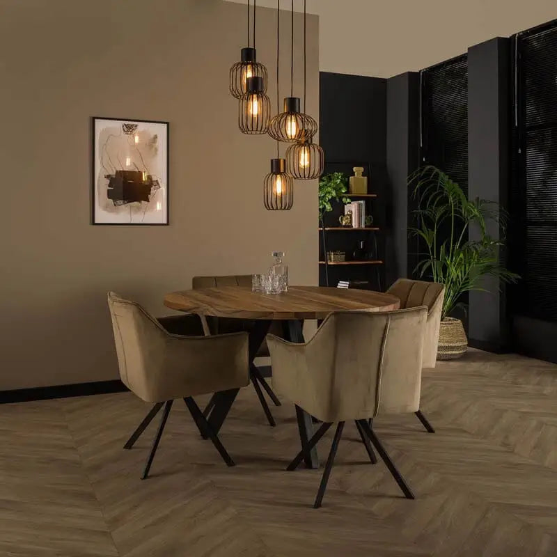 Suspension Metal Vintage 5 Lampes