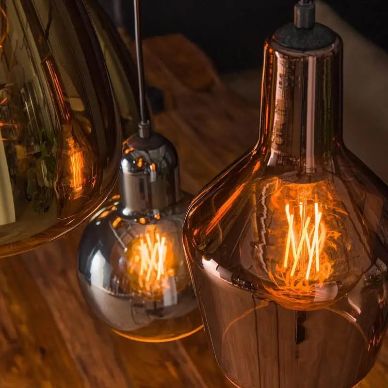 &quot;Abat-jour en or ajustable de la Suspension en Verre Coloré&quot;