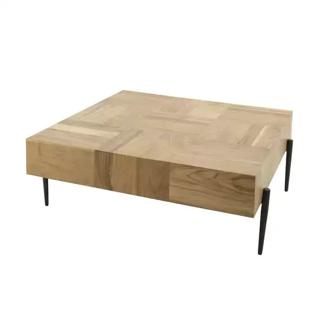 La Table Basse Carrée en Bois d&#39;Acacia Un Design 